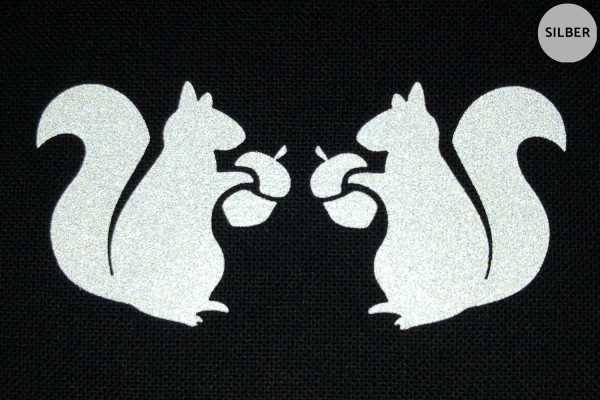 Eichhörnchen Paar | Reflektierendes Bügelbild 2er-Set | 2,5 cm |