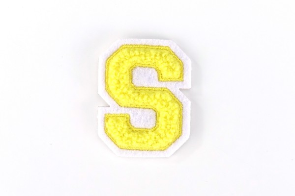 Buchstaben Aufnäher klein 4,2 cm hoch | Gelb, Weiß |