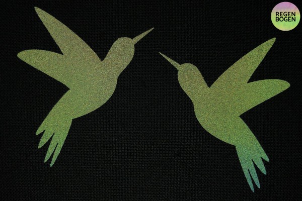 Kolibri Paar | Reflektierendes Bügelbild | 5 cm |