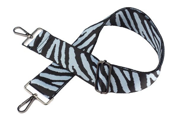 Zebra Design | Jacquard Taschengurt | Blaugrau Schwarz | verstellbar