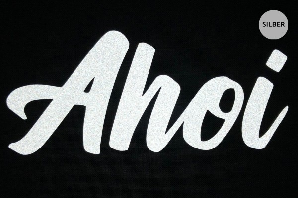 "Ahoi" Schriftzug | Reflektor-Bügelbild | 5 cm |