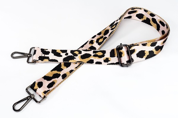Taschengurt mit Leoparden Muster | "Animal Print" Hellrosa, Camel, Schwarz | verstellbar