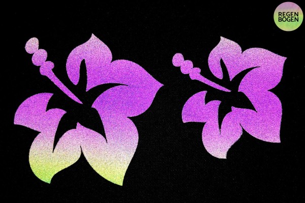 Blumenpaar "Aloha" | Reflektierendes Bügelbild | 5 cm |